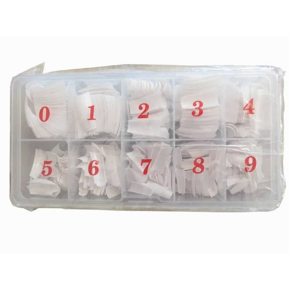 500pc White Half Cover Nail Tips Set French Manicure C-Curve Acrylic Gel DIY